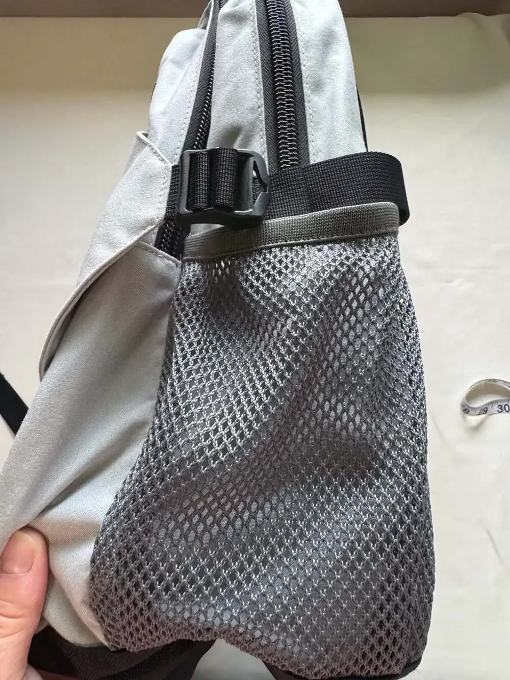 L.L.Bean Gray Black Backpack Monogram K Hiking Travel School Daypack